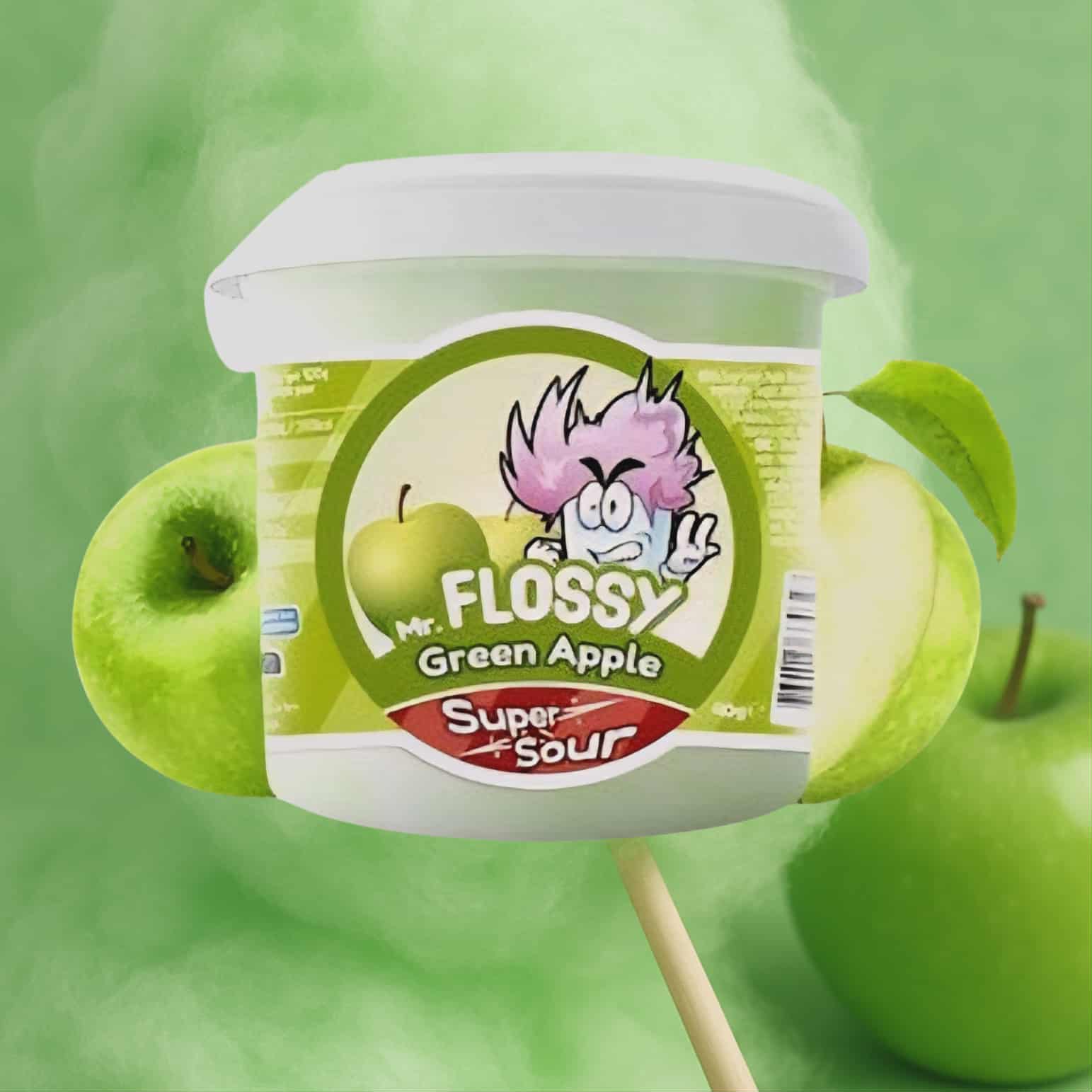 Mr Flossy Barbe à papa Acidulée Pomme Verte 40 Gr