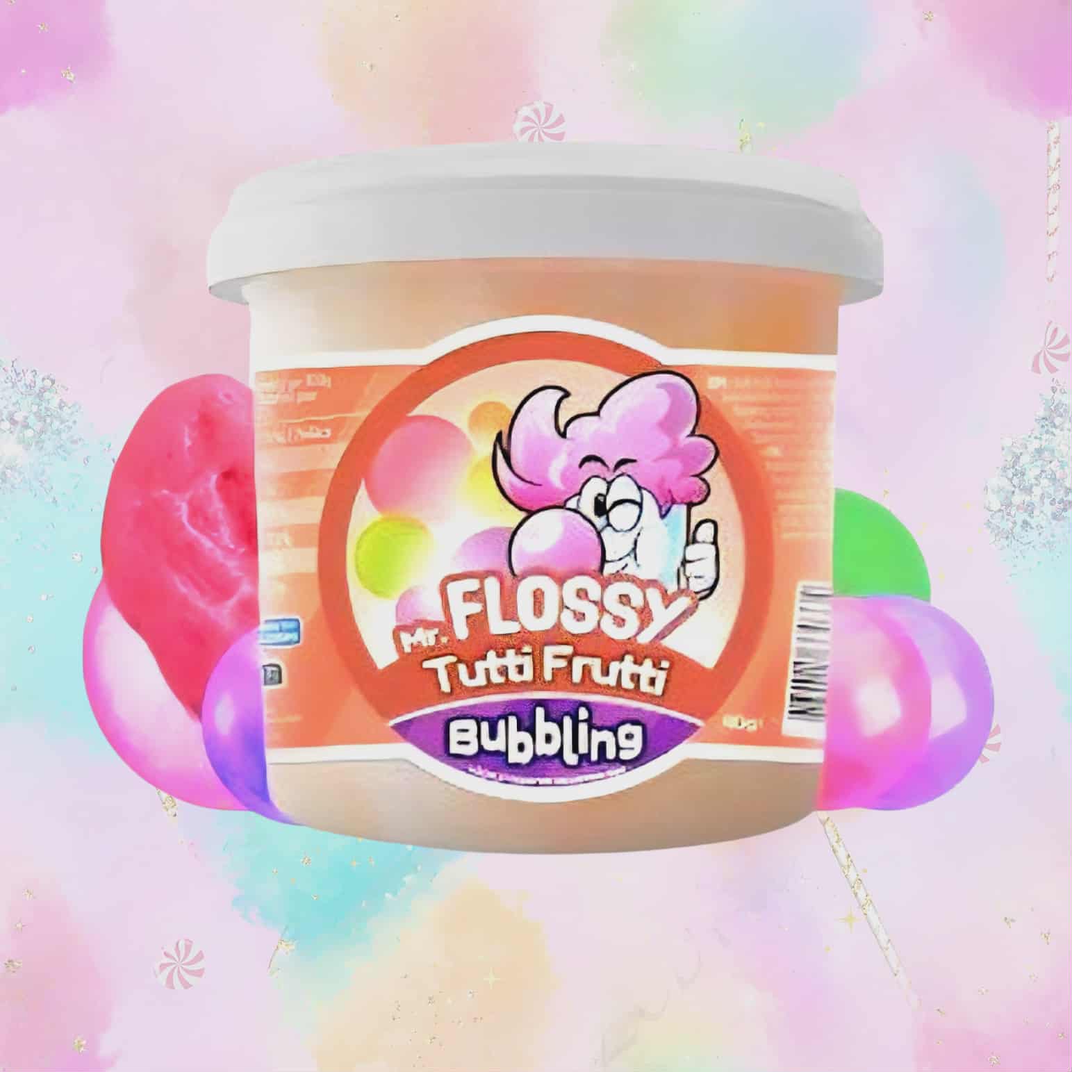 Mr Flossy Barbe à papa Bubbling Tutti Frutti 40 Gr