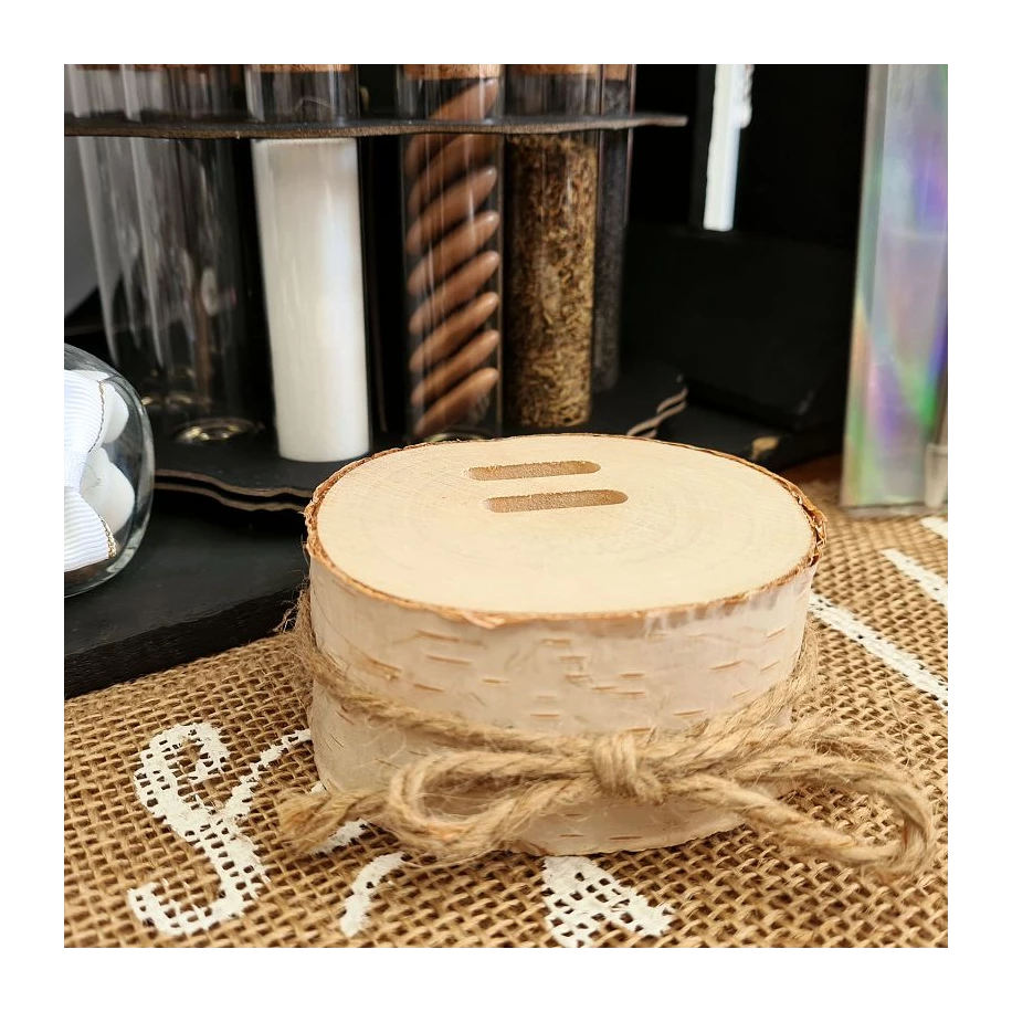 Rondin de bois Bouleau porte-alliances - pièce