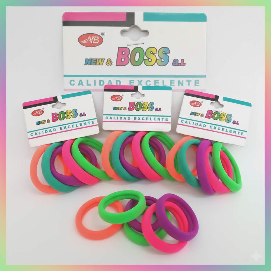 Élastiques à cheveux, couleurs assorties, 5 unités par paquet