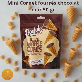 Mini Cornet fourrés chocolat noir 50 gr