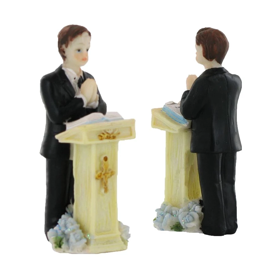 Communiant (garçon) devant son pupitre - 2 pièces