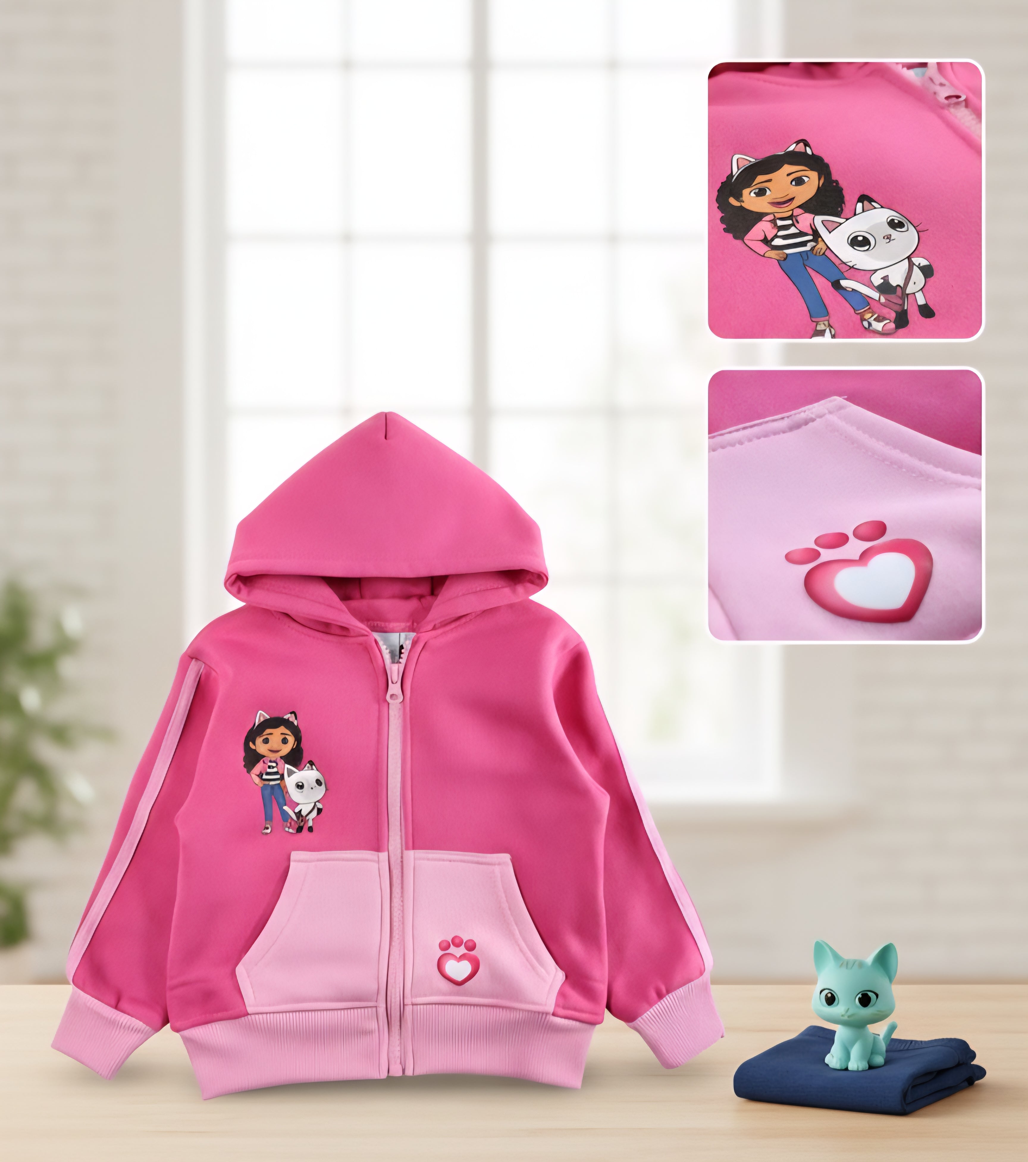 Pull rose foncé pour enfant Gabi's dollhouse, 2 ans / 92 cm a 5 ans /110 cm