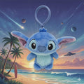 Peluche 3D Disney Lilo et Stitch, le chien étoile bleu, avec crochet et décoration de sac, 12 cm