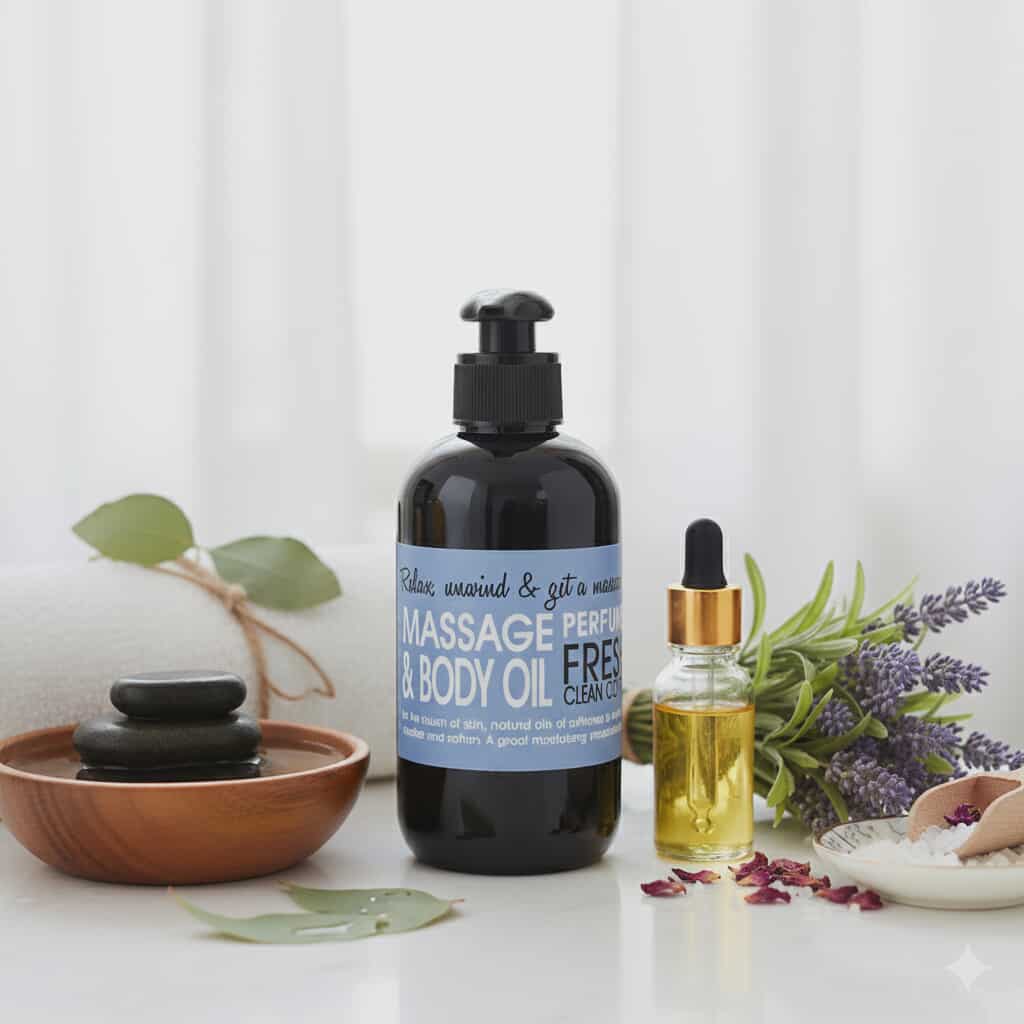 Huile de massage 200ml JUST NO NONSENSE parfum coton propre&frais