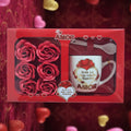 Coffret Cadeau Prestige Saint-Valentin : Mug Céramique, Cuillère et Roses de Savon