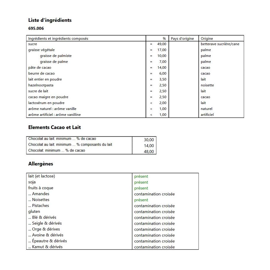Oeufs chocolat assorti lait et noir fourrés noisettes - sachet de 125g