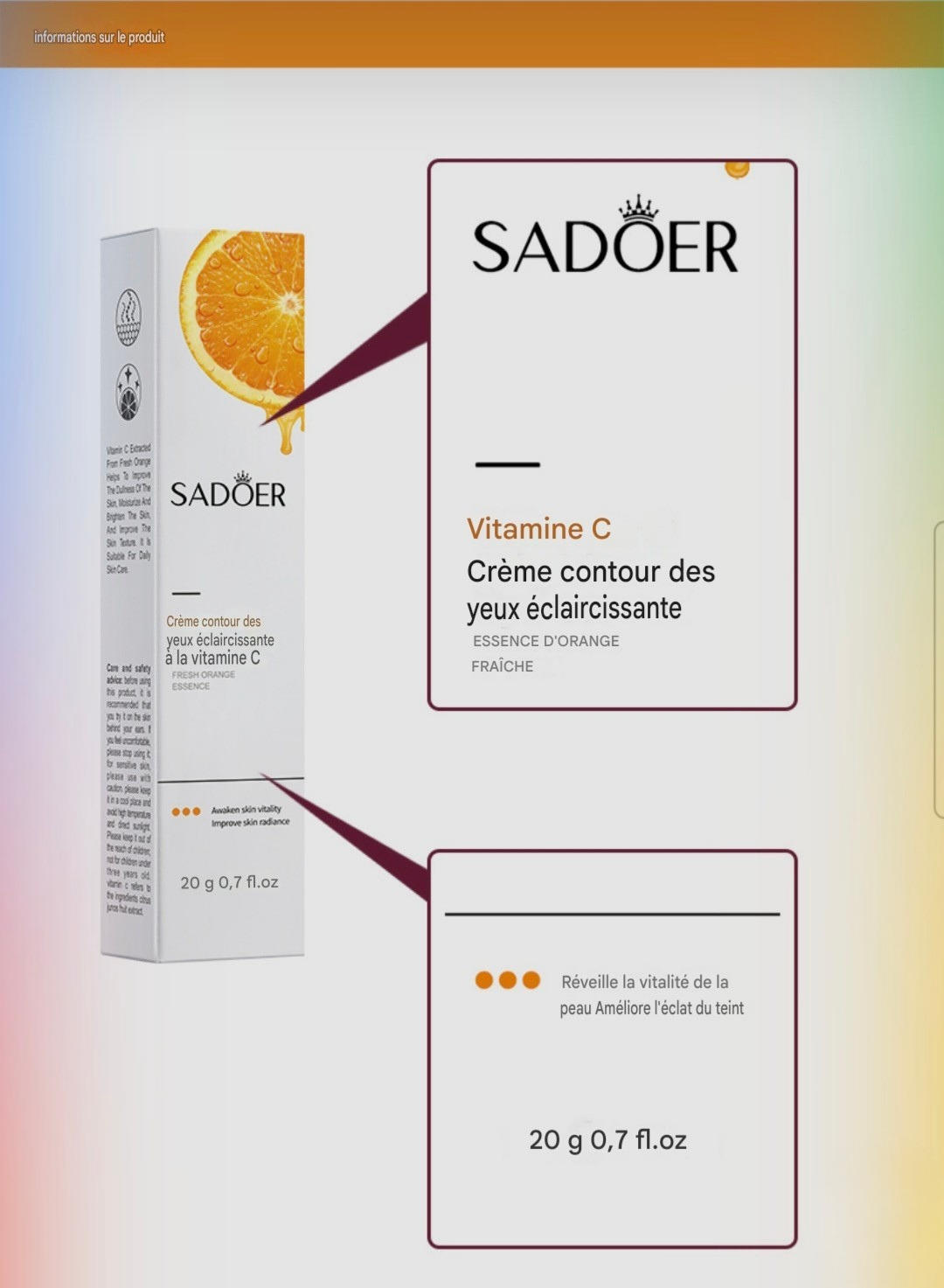 CONTOUR DES YEUX ILLUMINATEUR À LA VITAMINE C 20 GR