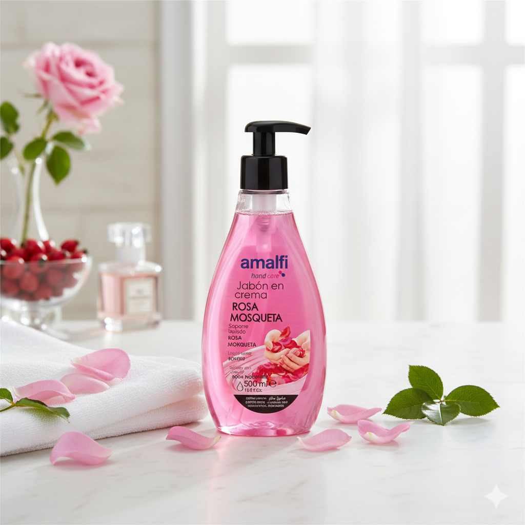 SAVON À LA CRÈME ROSA MOSQUETA 500ML. AMALFI