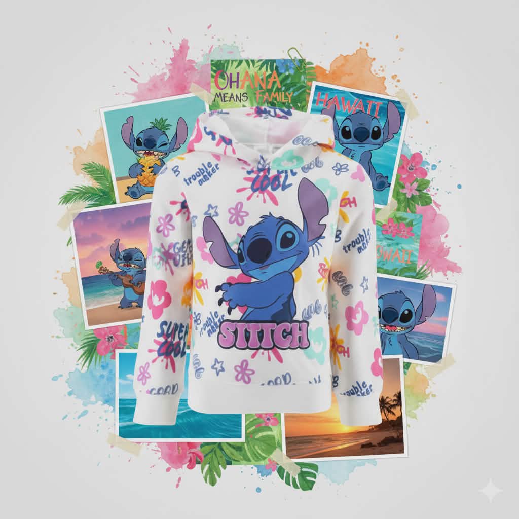 Pull Disney Lilo et Stitch, le chien étoile, super cool pour enfants de 3 à 8 ans / 98 à 128 cm