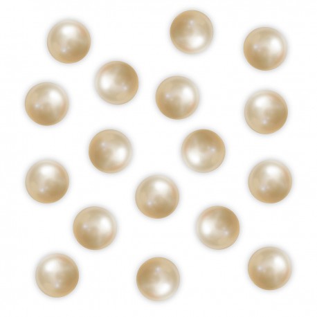 10 x Perle de bain ronde Blanc nacré, Senteur Vanille