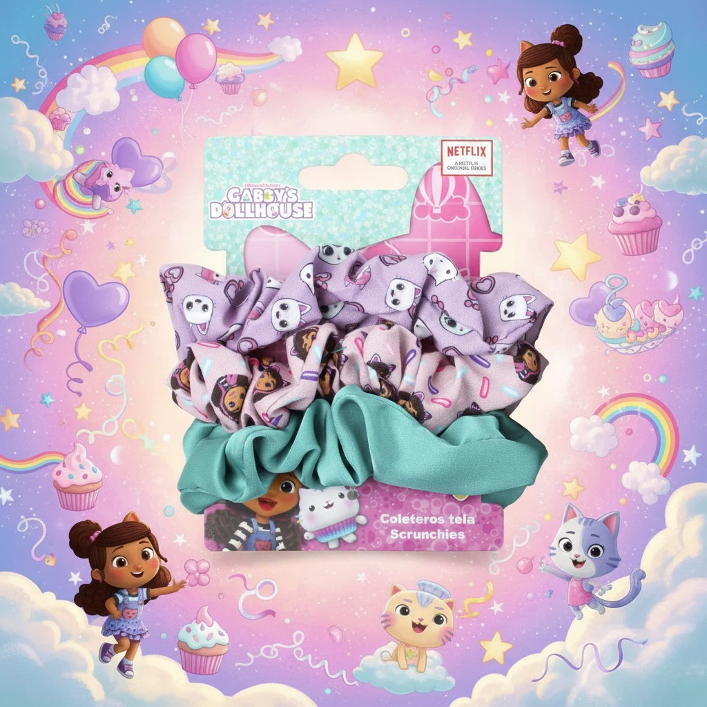 Ensemble de 3 élastiques à cheveux Gabi's dollhouse Cat Adventures