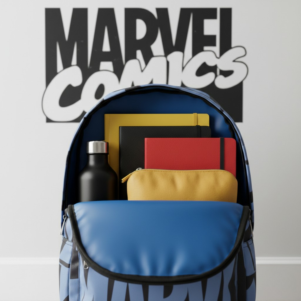 Sac d'école Marvel bleu, 42 cm