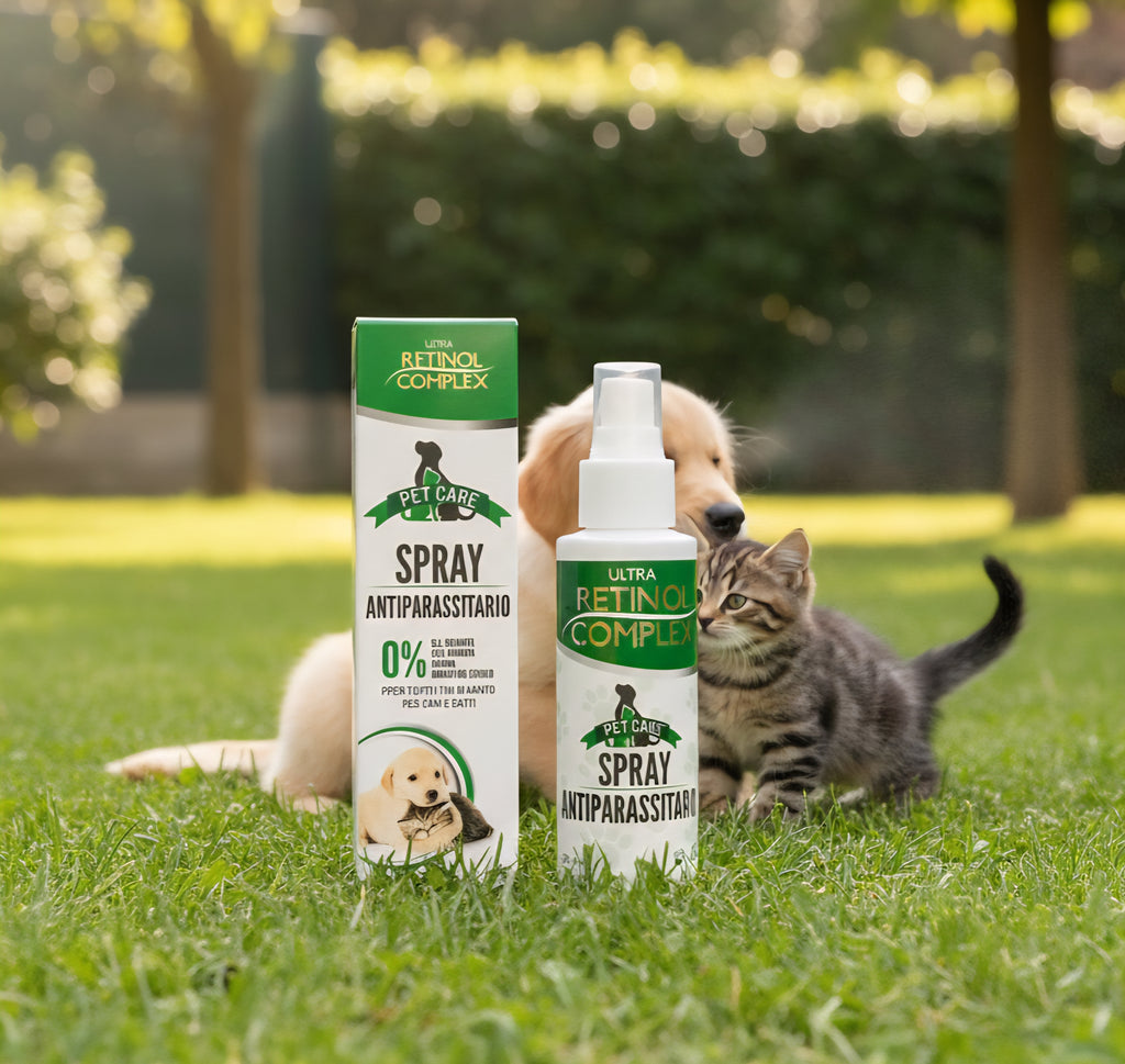 SPRAY ANTIPARASITAIRE POUR ANIMAUX DE COMPAGNIE 100ML. RETINOL COMPLEX