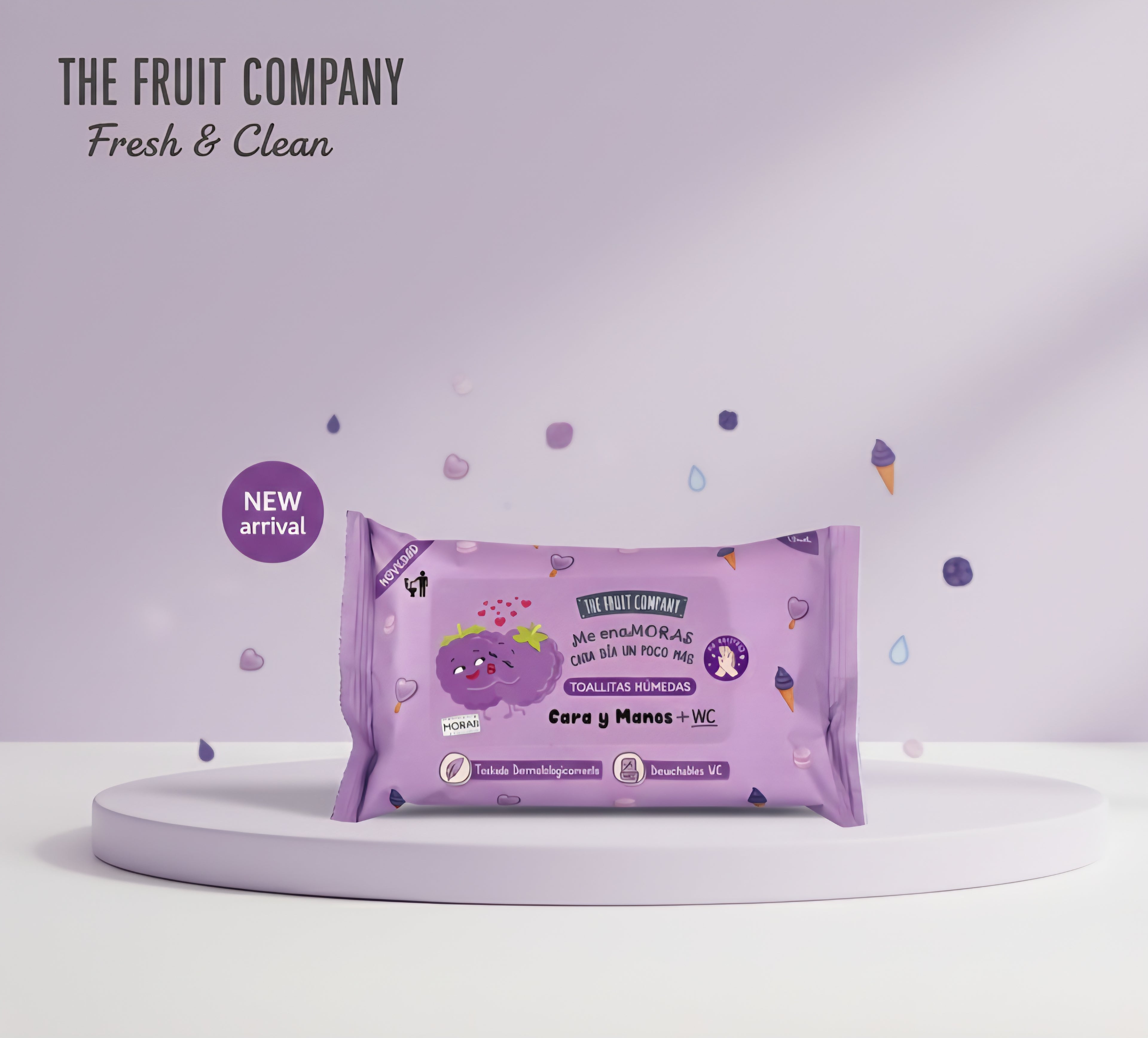 LINGETTES HUMIDES MAINS VISAGE ET TOILETTE THE FRUIT COMPANY