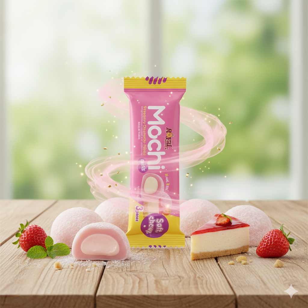 Mini Mochis Cheesecake à la fraise 40 Gr