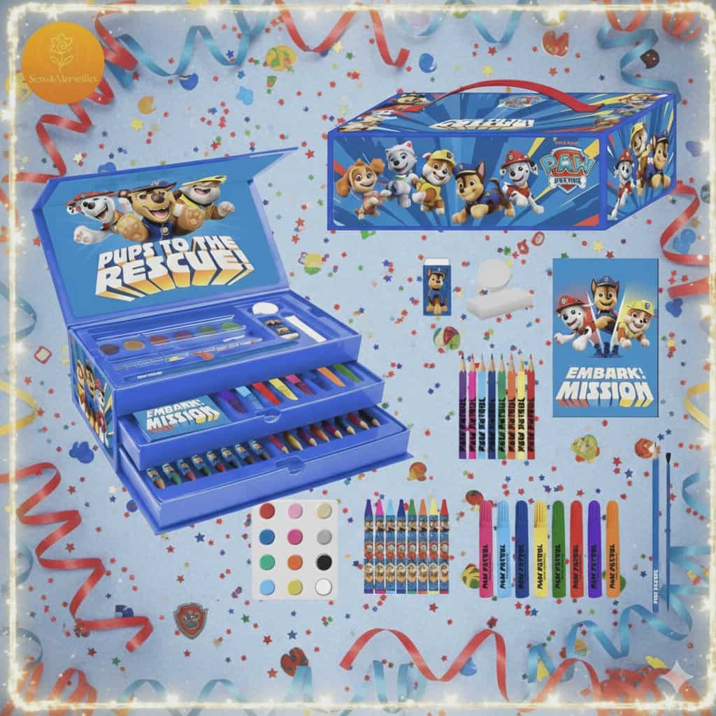 Ensemble de papeterie Pat' Patrouille en valise