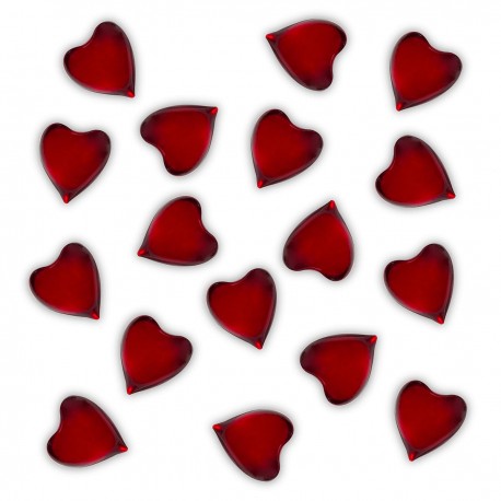 10 xPerle de bain cœur rouge transparent, Senteur Fraise