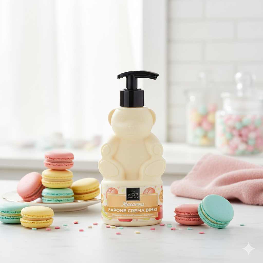 SAVON CRÈME POUR ENFANTS MACARONS 300ML. LADY VENEZIA