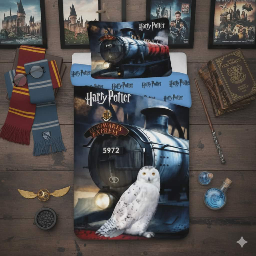 Housse de couette Harry Potter Poudlard Express 140×200cm, 70×90 cm