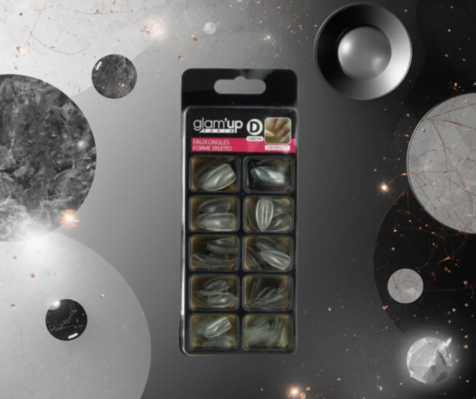 Glam'up - Faux ongles Stiletto translucide - 100 pcs