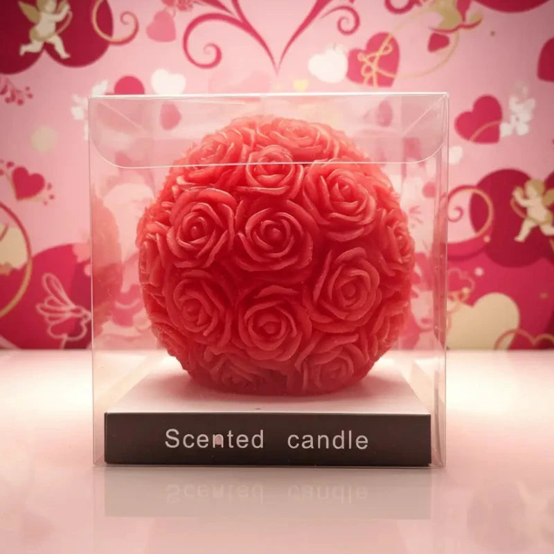 Bougie Parfumée “Sphère de Roses” – Collection Prestige Saint-Valentin