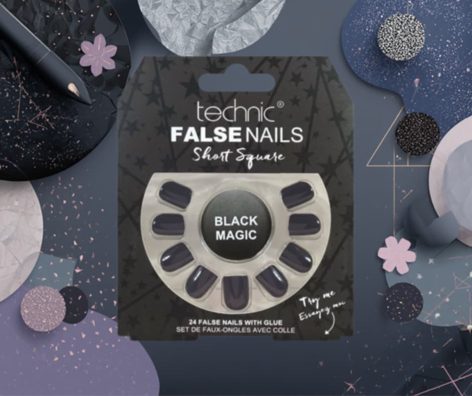 technic - Faux ongles Short square - Black magic