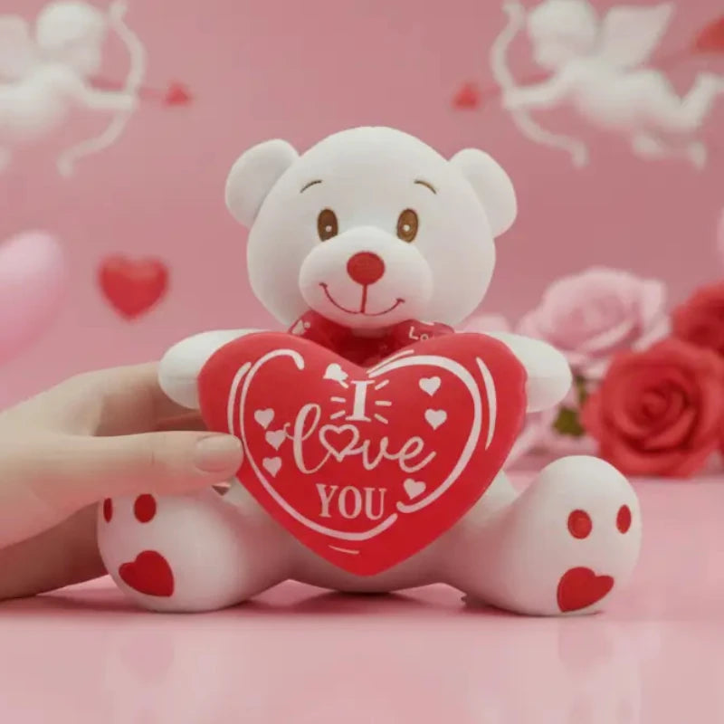 Peluche OURSON blanc Cœur Rouge 💖 I LOVE YOU – Spécial Saint-Valentin