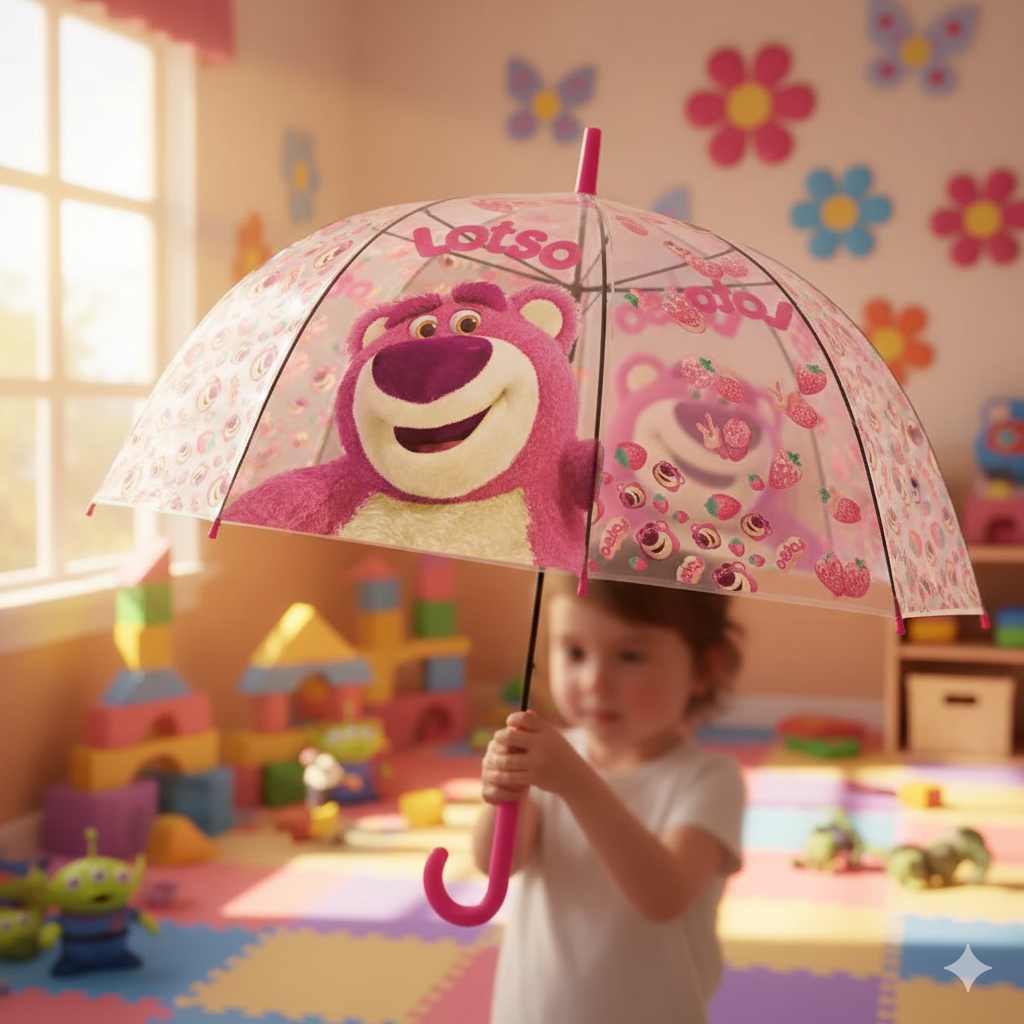 Parapluie transparent pour enfant Lotso Fraise de Disney Toy Wars Ø70 cm