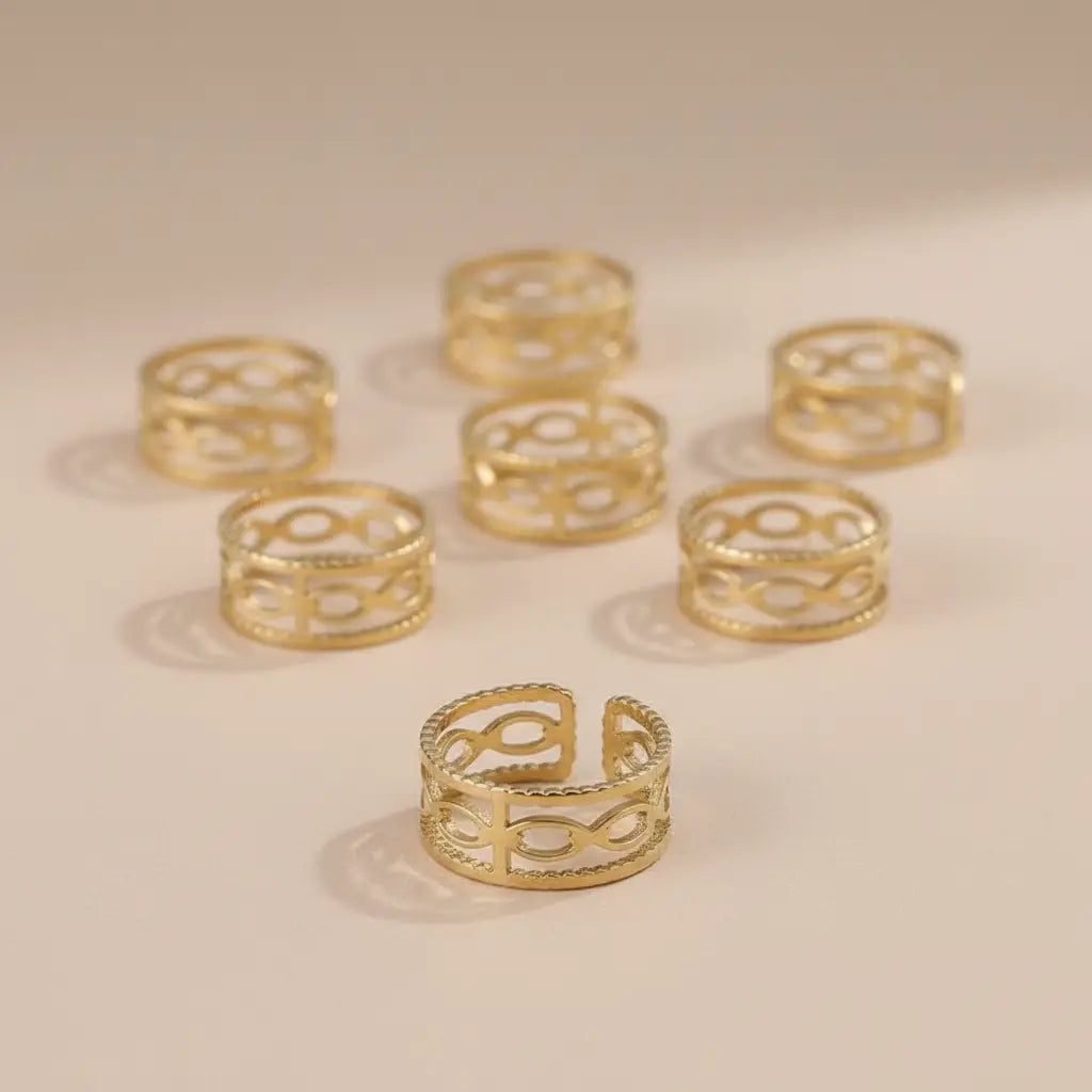 Bague ajustable Dorée Prémium – Acier Inoxydable