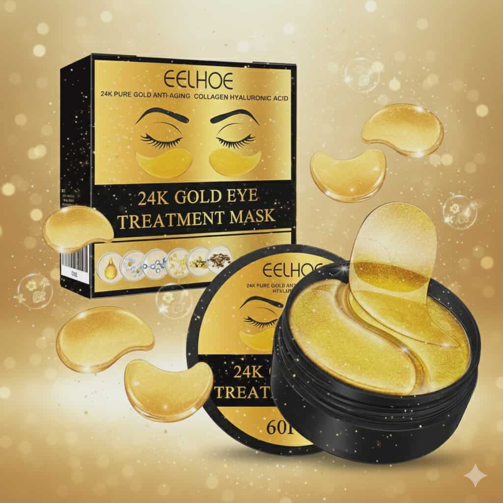 Patchs contour des yeux en or 24 carats avec collagène et acide hyaluronique