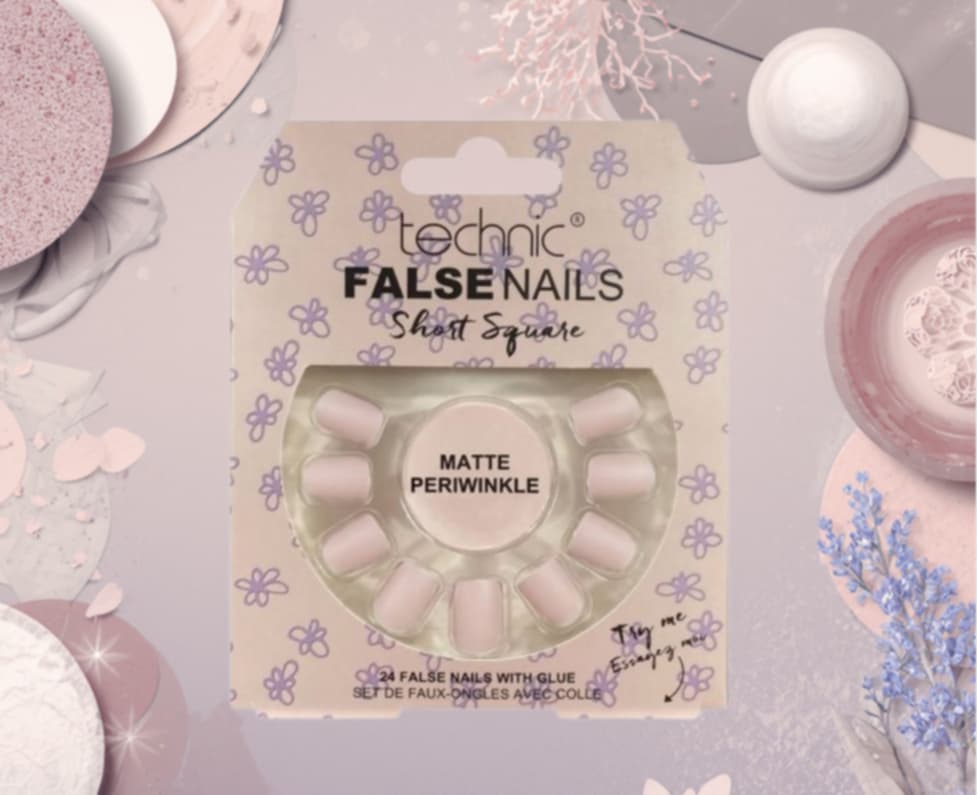 technic - Faux ongles Short square Periwinkle