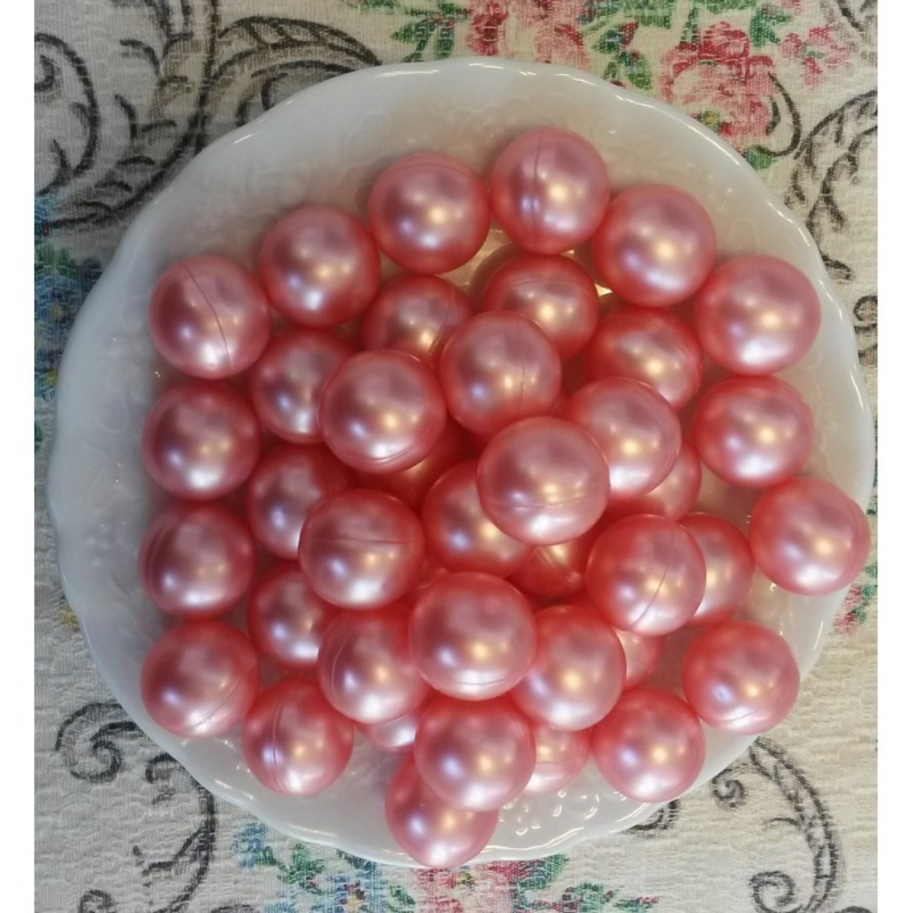 10 xPerle de bain ronde rose nacré, Senteur Rose