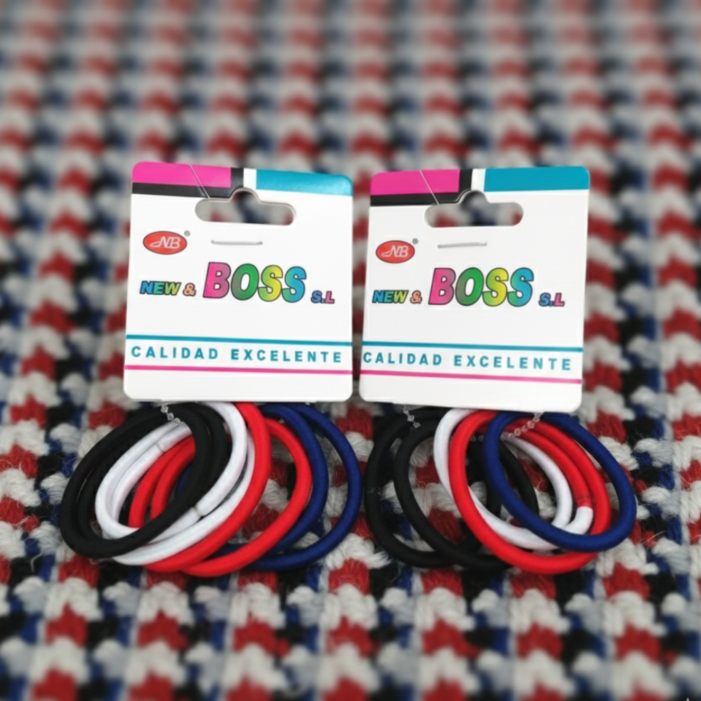 Élastiques à cheveux, couleurs assorties, 8 unités par paquet