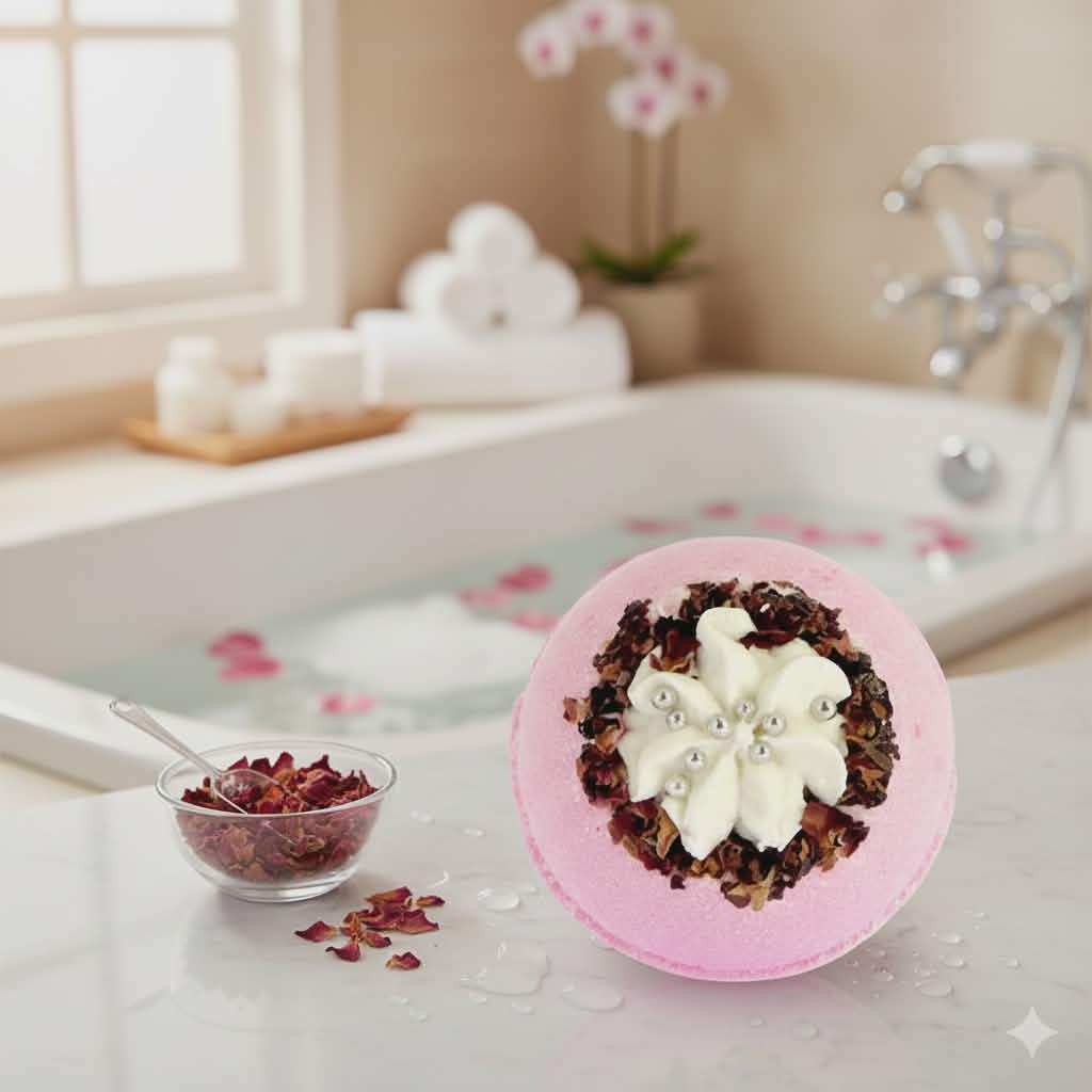 Boule effervescente pour le bain "CHERRY PARTY" 190g, senteur cerise