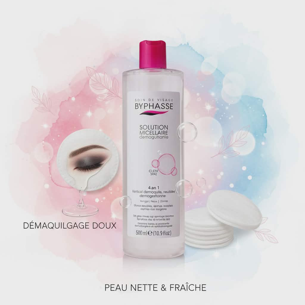 SOLUTION MICELLAIRE D'EMAQUILLANTE FACE 500ML. BYPHASSE