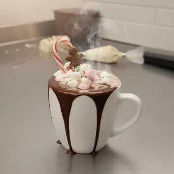 bombe de chocolat chaud de noël avec sucre d'orge chocolat 70%