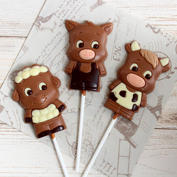 SUCETTE CHOCOLAT ANIMAUX DE LA FERME 25g