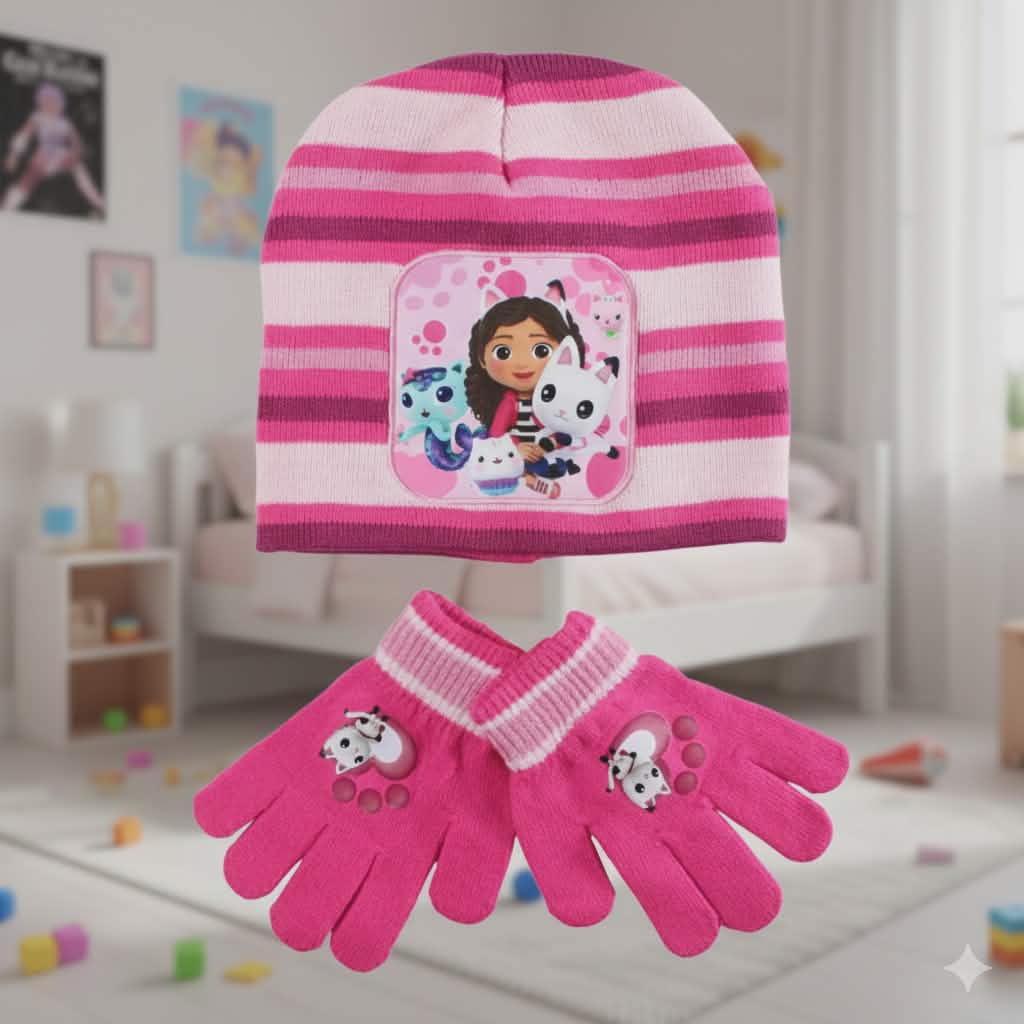 Ensemble chapeau et gants pour enfants Gabi's dollhouse Paws