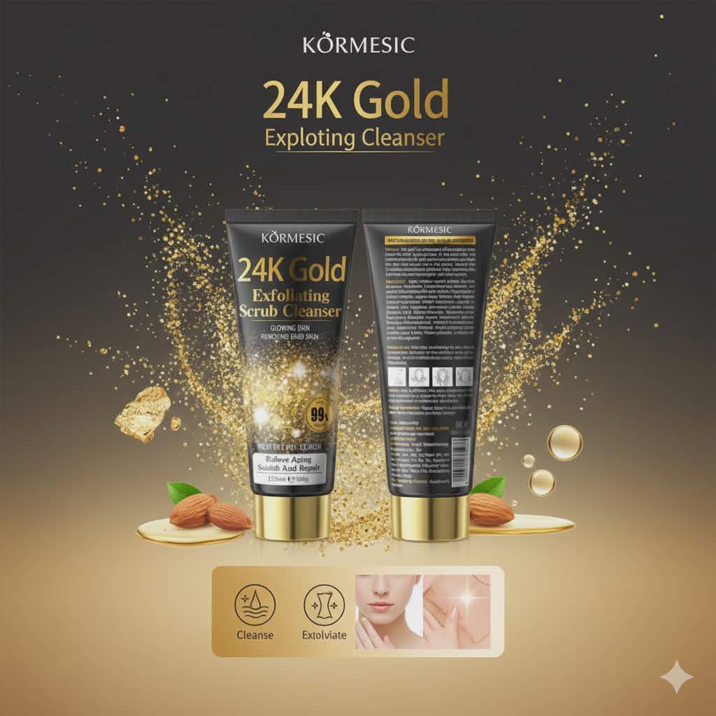 NETTOYANT VISAGE EXFOLIANT 24K 100ML. KORMESIC