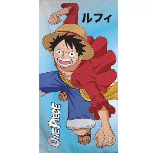 Serviette de bain One Piece Pirate Souriant, serviette de plage 70x140cm (Séchage rapide)