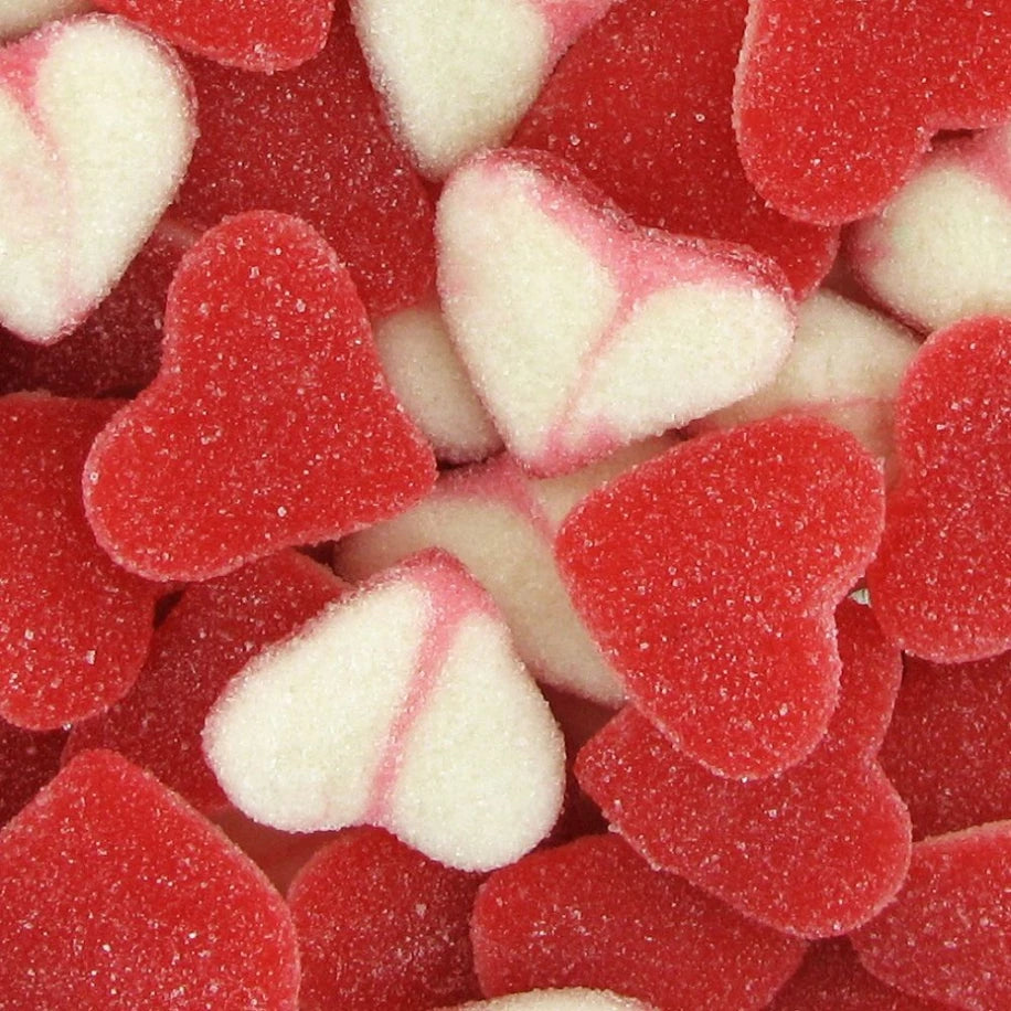 Coeurs rouges et blancs acides 100 gr