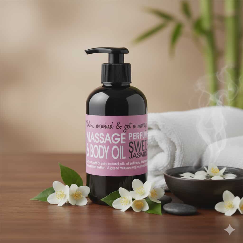 Huile de massage 200ml JUST NO NONSENSE ,parfum jasmin doux