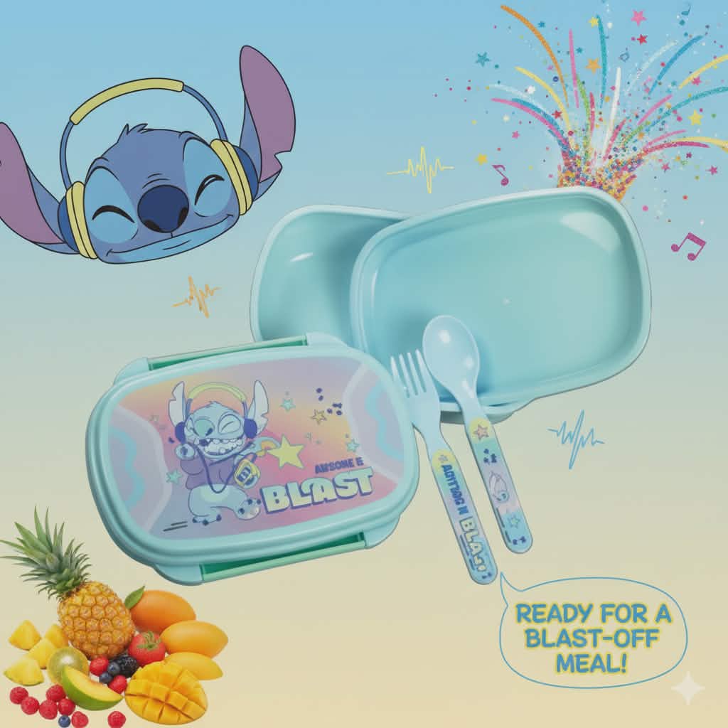 Ensemble boîte à sandwich et couverts Disney Lilo et Stitch Blast