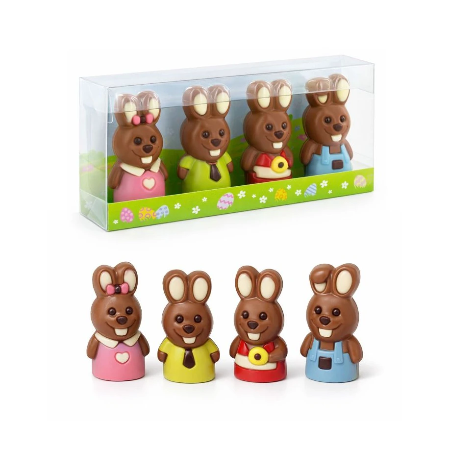 Moulages Lapin en chocolat au lait décoré - boîte de 40g