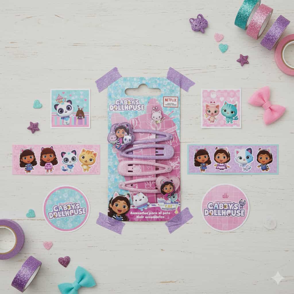 Ensemble de 4 pinces à cheveux Gabi's dollhouse Cat Adventures