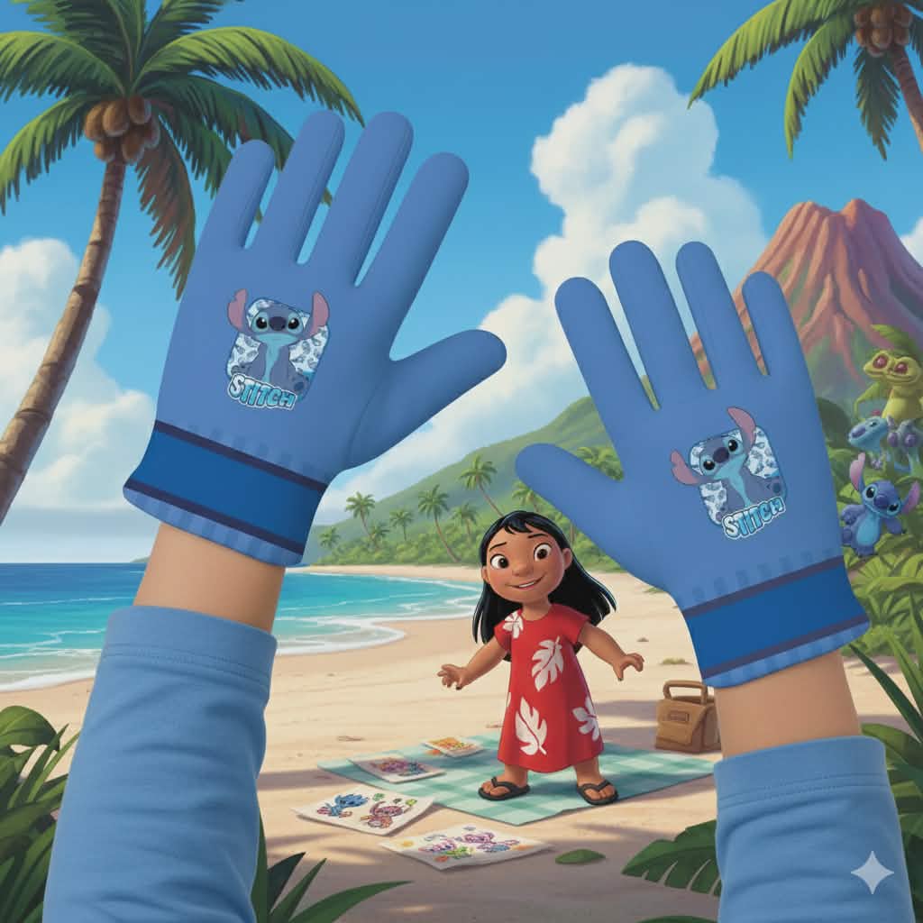 Gants pour enfants Disney Lilo et Stitch, le chien étoile extraterrestre
