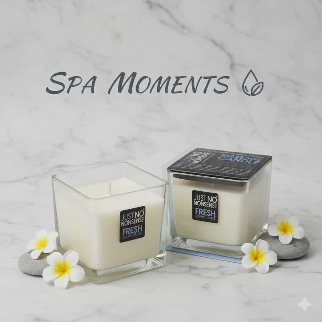 Bougie de massage 200g JUST NO NONSENSE ,parfum coton propre &frais