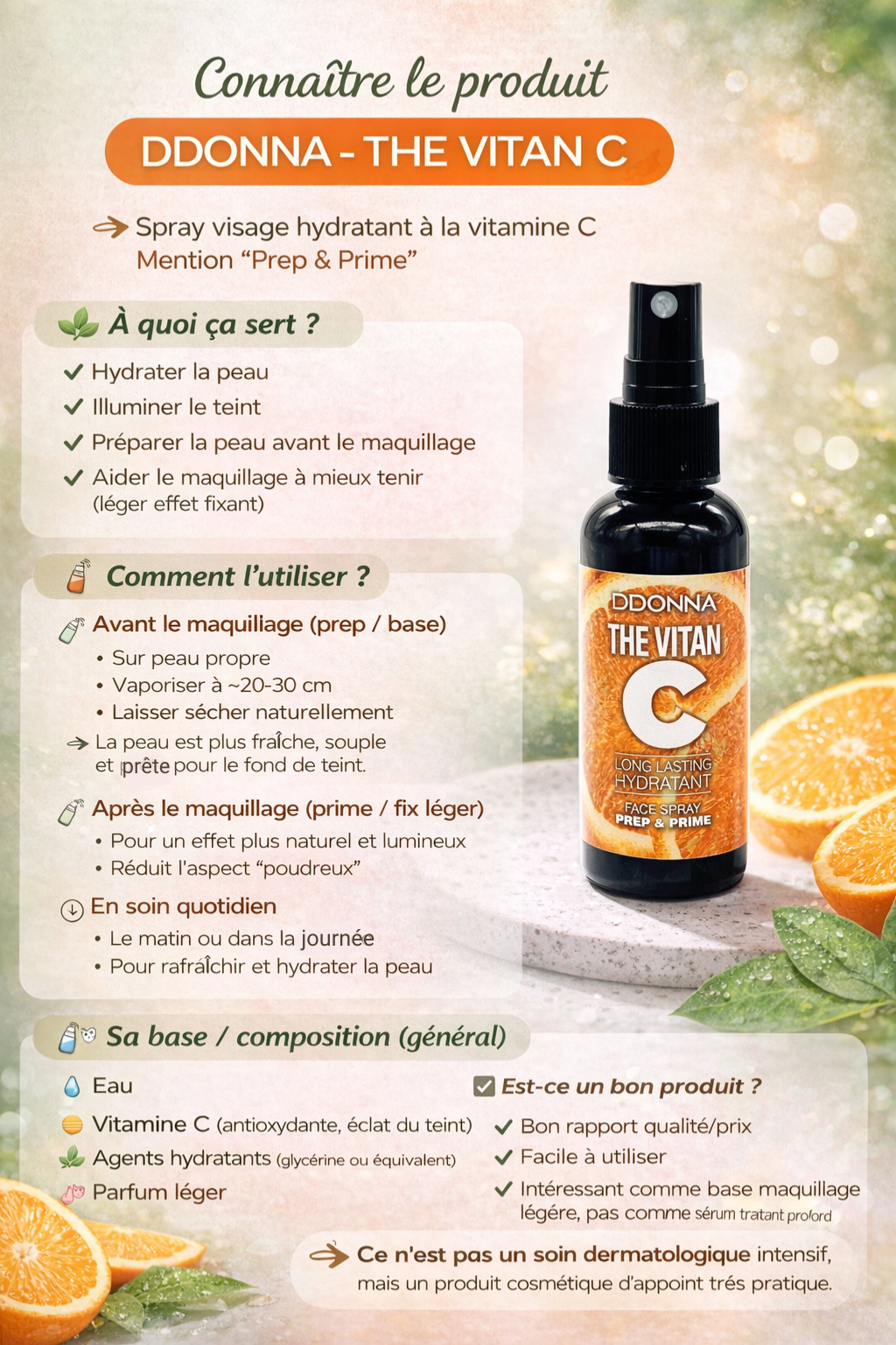 SPRAY HYDRATANT A LA VITAMINE C DDONNA 13402
