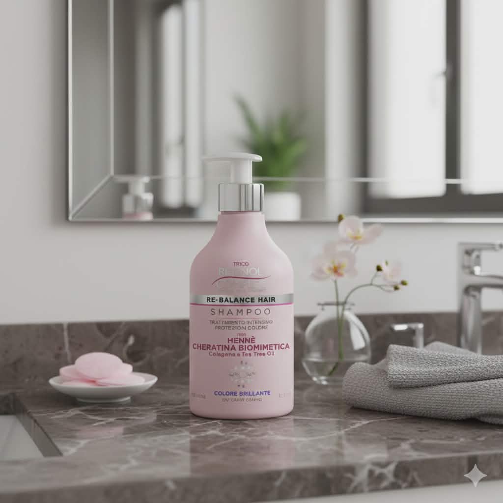 SHAMPOOING PROTECTION DE LA COULEUR AU HENNÉ et KÉRATINE 500ml. RETINOL COMPLEX